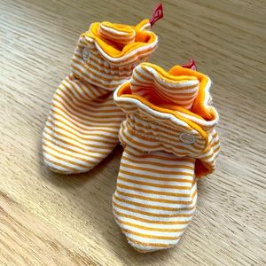 Zutano 3 month Orange / White Striped Booties